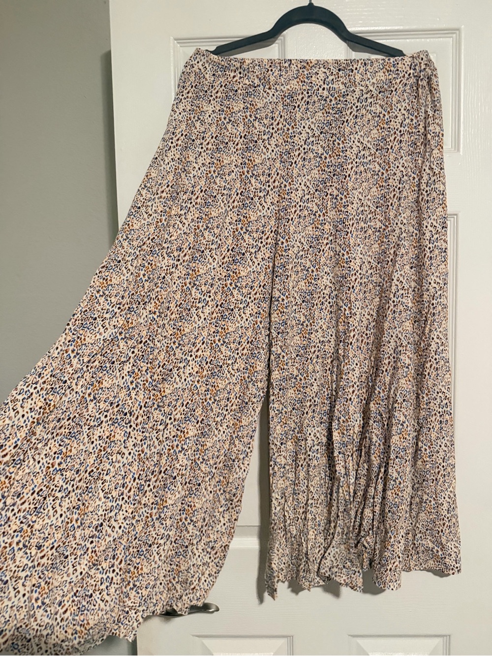 Wide Leg Printed Palazzo Pants - Beige Multi